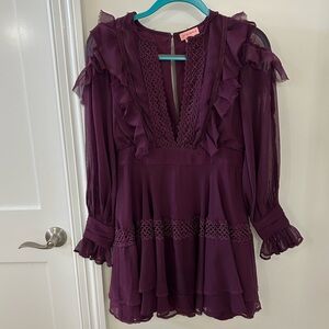 Purple V-Neck Anthropologie Dress
